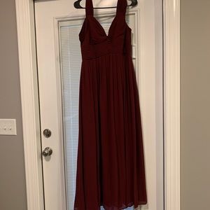 Burgundy off shoulder Maxi